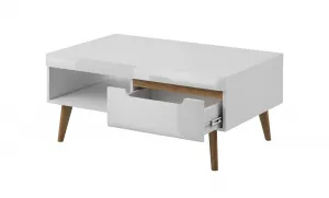 Piaski Konferenčný stolík Nordi 107 cm biely/dub Riviéra