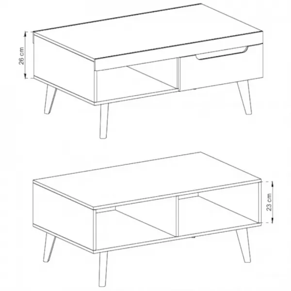 Piaski Konferenčný stolík Nordi 107 cm čierny/dub artisan
