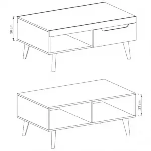 Piaski Konferenčný stolík Nordi 107 cm čierny/dub artisan