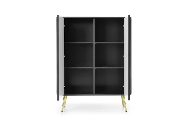 Piaski Komoda Zova 103 cm čierna/zlatá