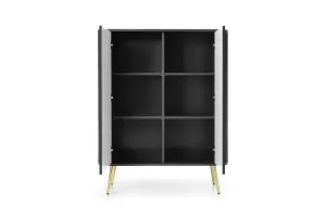 Piaski Komoda Zova 103 cm čierna/zlatá