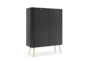Piaski Komoda Zova 103 cm čierna/zlatá