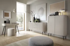 Piaski Komoda Zova 168 cm kašmír/čierna
