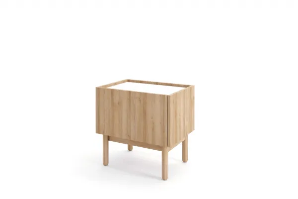 Piaski Nočný stolík Boho La 50 cm dub riviéra/biely mramor