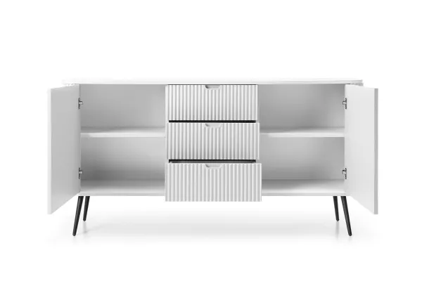 Piaski Komoda Zova 168 cm biela/čierna