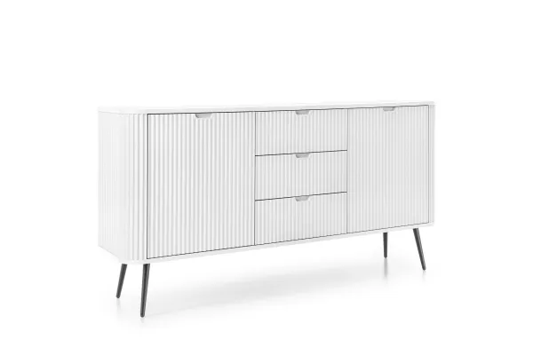 Piaski Komoda Zova 168 cm biela/čierna