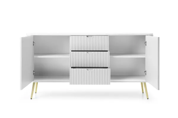 Piaski Komoda Zova 168 cm biela/zlatá