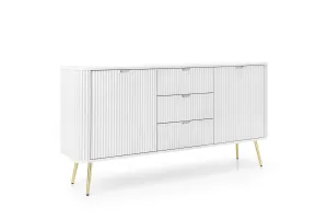 Piaski Komoda Zova 168 cm biela/zlatá