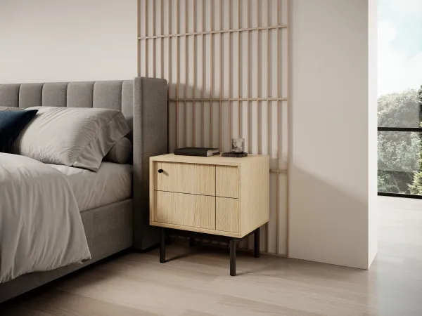 Piaski Nočný stolík Japandi 54 cm dub linea