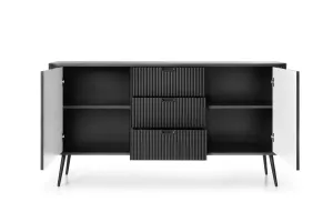 Piaski Komoda Zova 168 cm čierna/čierny rám