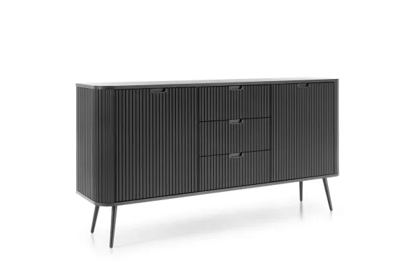 Piaski Komoda Zova 168 cm čierna/čierny rám