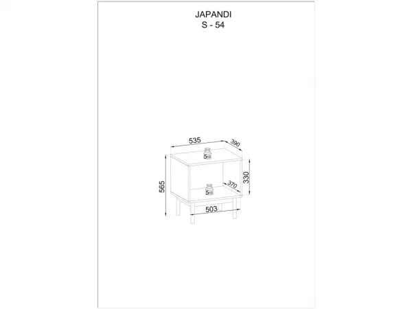 Piaski Nočný stolík Japandi 54 cm kašmír