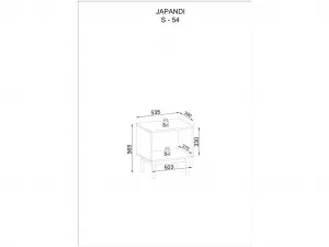 Piaski Nočný stolík Japandi 54 cm kašmír