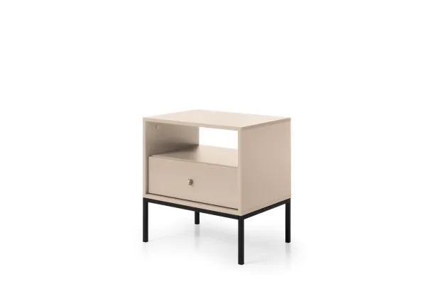 Piaski Nočný stolík Mono II 54 cm béžový/čierny
