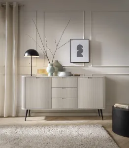 Piaski Komoda Zova 168 cm kašmír/čierna