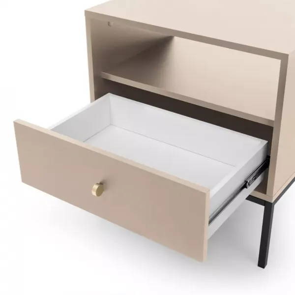 Piaski Nočný stolík Mono II 54 cm béžový/čierny