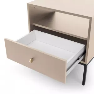 Piaski Nočný stolík Mono II 54 cm béžový/čierny