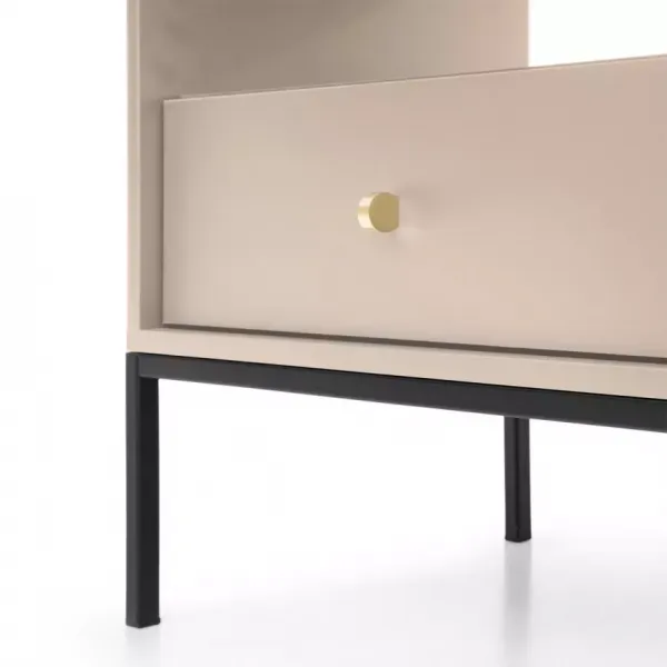 Piaski Nočný stolík Mono II 54 cm béžový/čierny