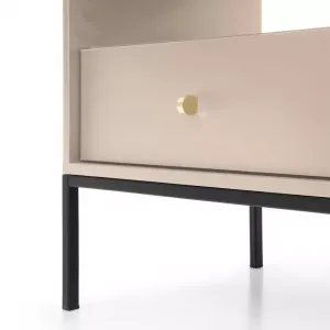 Piaski Nočný stolík Mono II 54 cm béžový/čierny