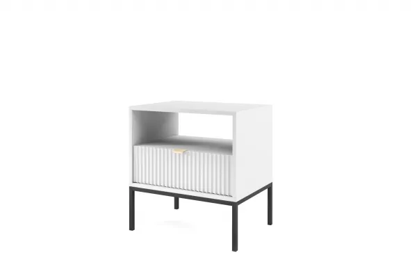 Piaski Nočný stolík Nova 54 cm biely/čierny