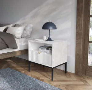 Piaski Nočný stolík Nova 54 cm biely/čierny