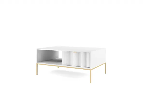 Piaski Konferenčný stolík Nova 104 cm biely/zlatý