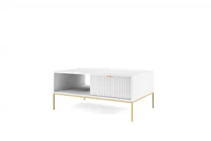 Piaski Konferenčný stolík Nova 104 cm biely/zlatý
