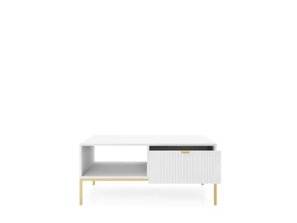Piaski Konferenčný stolík Nova 104 cm biely/zlatý