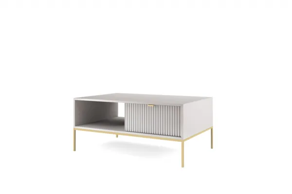 Piaski Konferenčný stolík Nova 104 cm sivý/zlatý