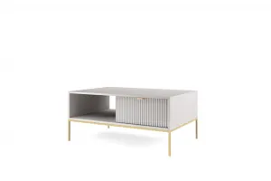 Piaski Konferenčný stolík Nova 104 cm sivý/zlatý