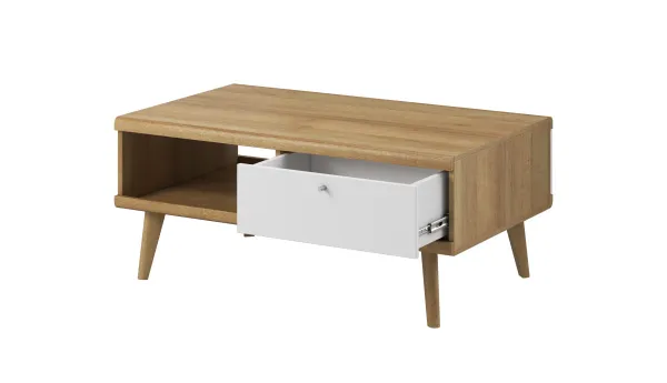 Piaski Konferenčný stolík Primo 107 cm dub Riviéra/biely
