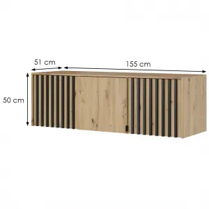 Piaski Nástavec na skriňu Nelly 155 cm dub artisan/čierny