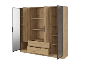 Piaski Šatníková skriňa Kelly 4D RD s policami 206 cm dub artisan
