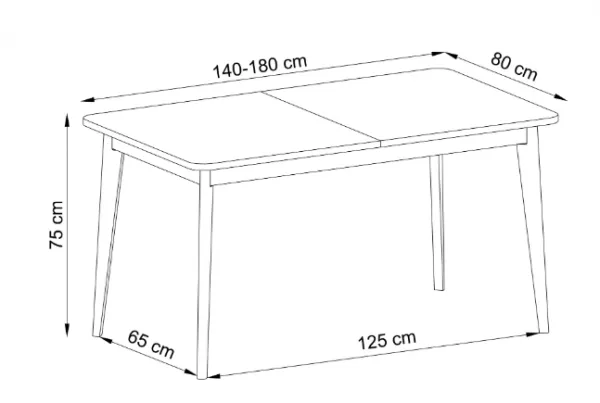 Piaski Rozkladací jedálenský stôl Primo 140/180 cm dub Riviéra/biely