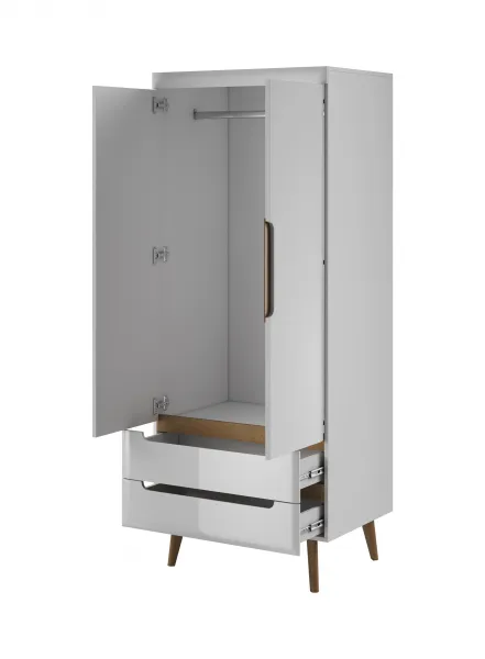 Piaski Šatníková skriňa Nordi 80 cm biela/dub Riviéra