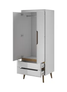 Piaski Šatníková skriňa Nordi 80 cm biela/dub Riviéra