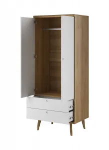 Piaski Šatníková skriňa Primo 80 cm dub Riviéra/biela