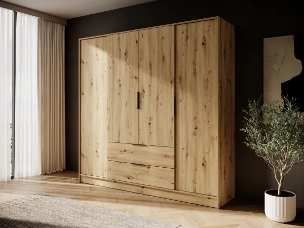 Piaski Šatníková skriňa Kelly 4D 206 cm dub artisan