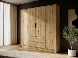 Piaski Šatníková skriňa Kelly 4D 206 cm dub artisan