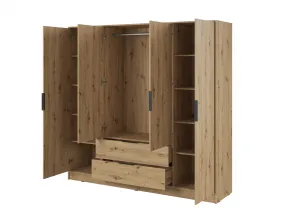Piaski Šatníková skriňa Kelly 4D 206 cm dub artisan