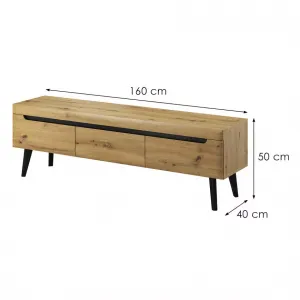 Piaski Televízny stolík Nordi 160 cm čierna/orech remeselný