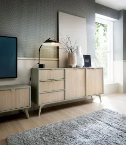 Piaski Televízny stolík Forest II 158 cm eukalyptus/béžový