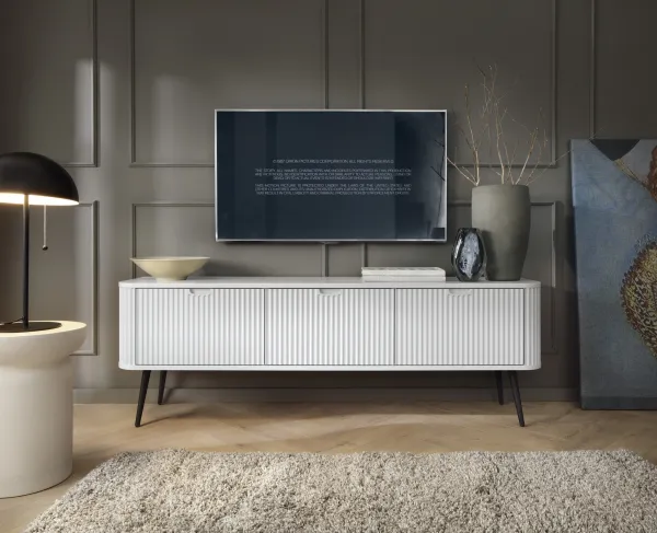 Piaski Televízny stolík Zova 168 cm biely/čierny