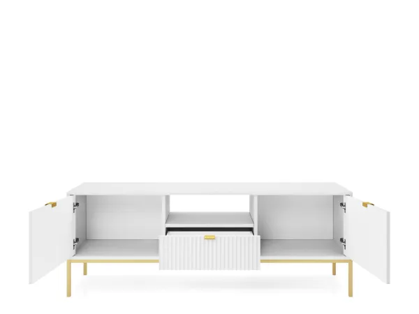 Piaski Televízny stolík Nova 154 cm biely/zlatý