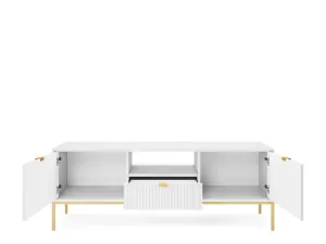 Piaski Televízny stolík Nova 154 cm biely/zlatý
