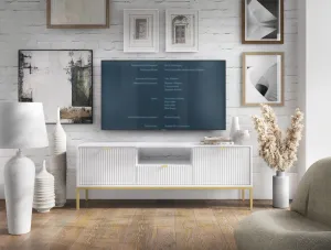 Piaski Televízny stolík Nova 154 cm biely/zlatý