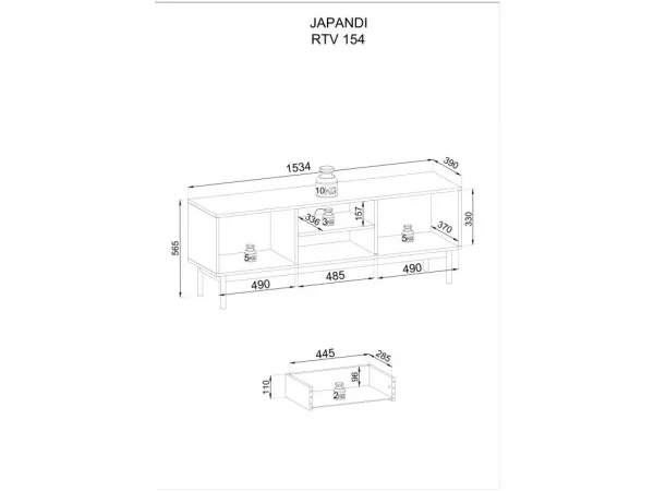 Piaski Televízny stolík Japandi 153 cm kašmír