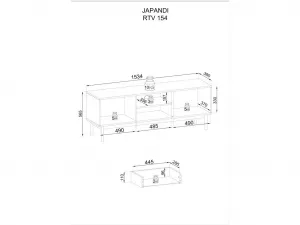 Piaski Televízny stolík Japandi 153 cm kašmír