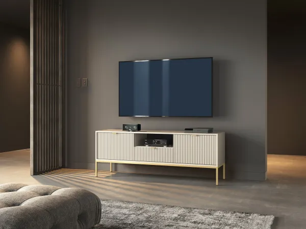 Piaski Televízny stolík Nova 154 cm kašmír/zlatý