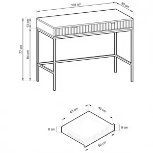 Piaski Toaletný stolík Nova 104 cm biely/čierny